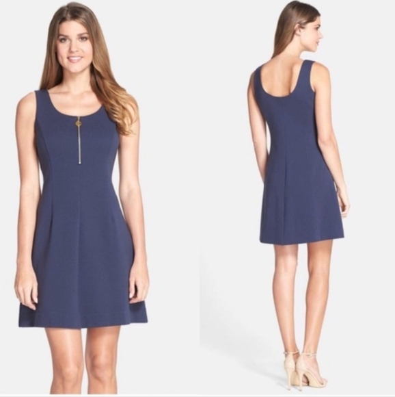 Lilly Pulitzer Dresses & Skirts - Lilly Pulitzer Nicolette Front Zip Navy Dress Small